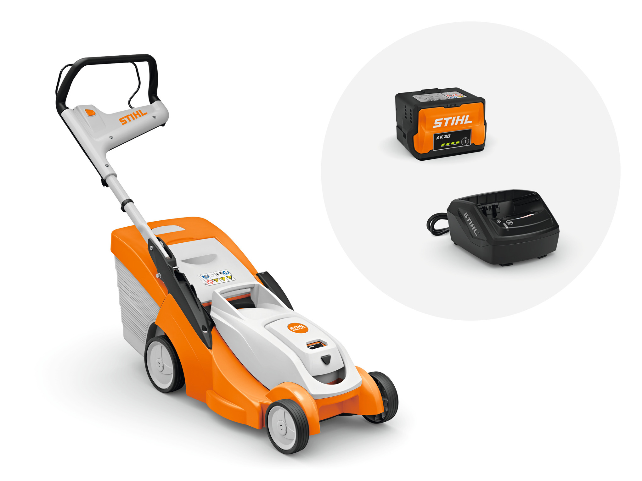 Tondeuse sur batterie RMA 239 C avec batterie AK 20 et chargeur standard AL 101