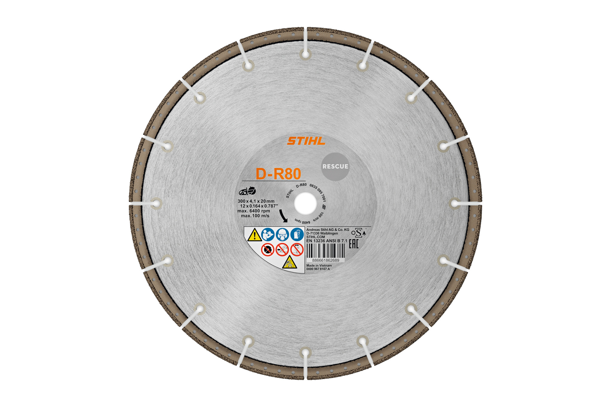 Disque à découper diamanté D-R80, Ø 300 mm
