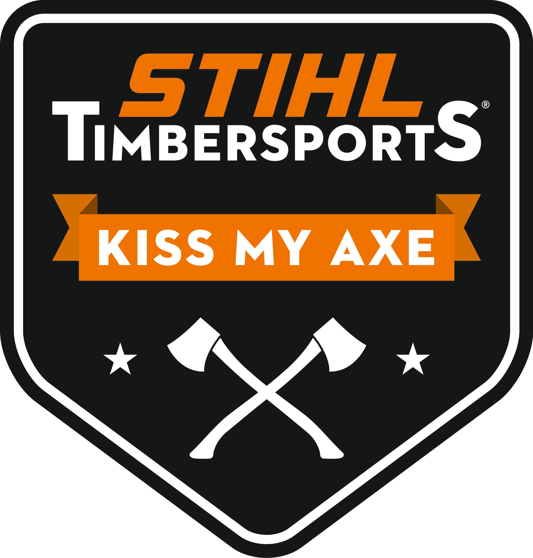 Autocollant KISS MY AXE - 7,6 x 8,7 cm