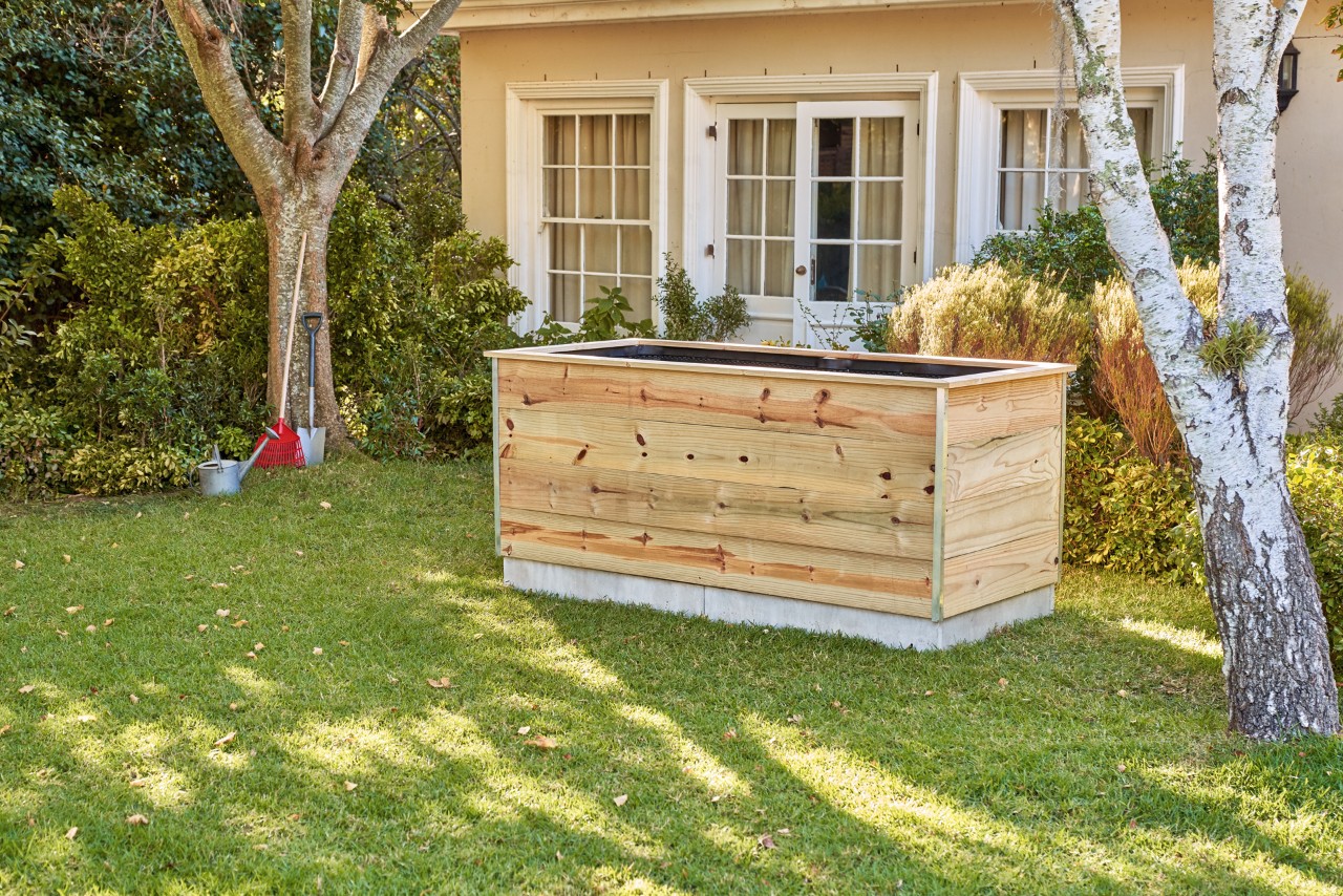 Parterres surélevés à construire soi-même devant une maison dans le jardin