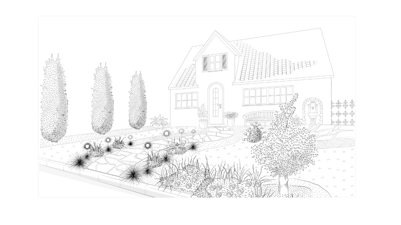 Illustration d’un jardin méditerranéen attrayant