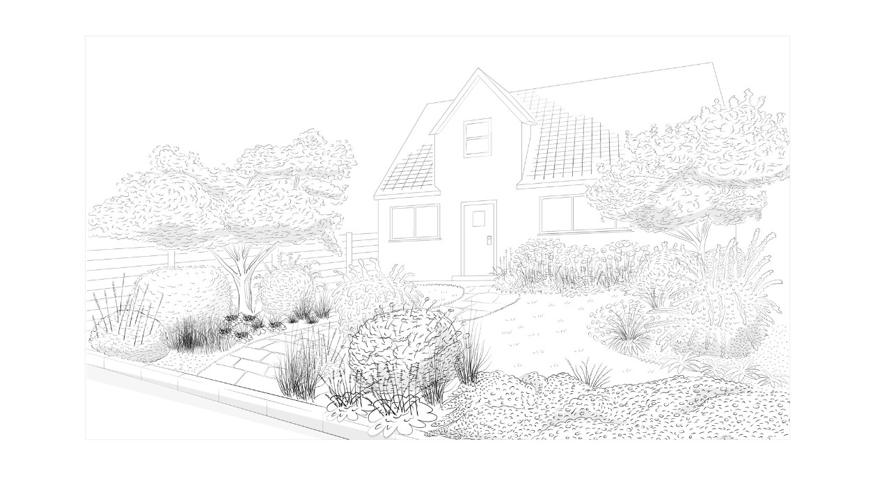 Illustration d’un jardin facile d’entretien