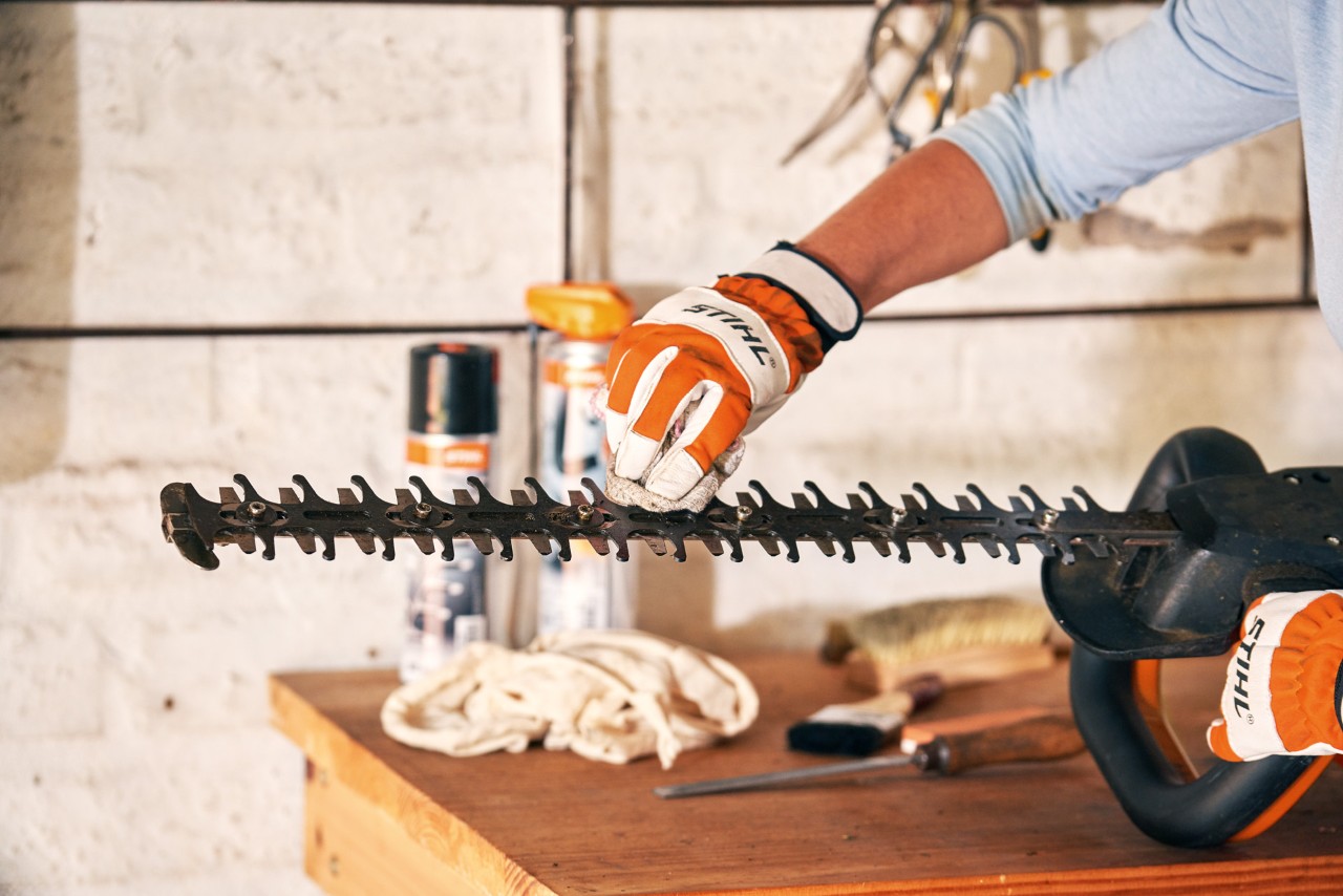 Nettoyage des lames d’un taille-haie à batterie STIHL HSA 56
