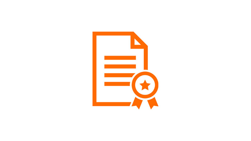 icône orange pour le certificat